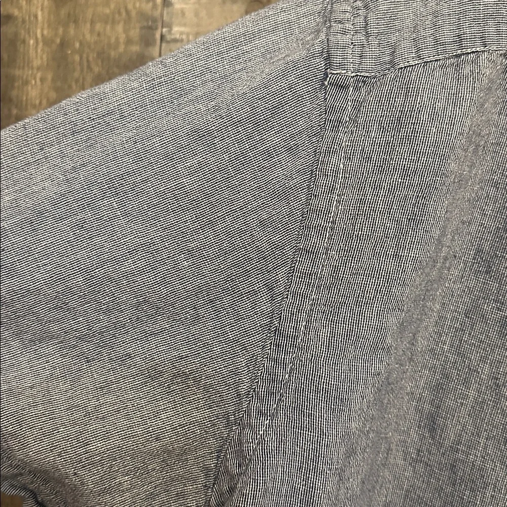 Banana Republic Linen Blend Chambray Button Up Short Sleeve Shirt Men Size XL